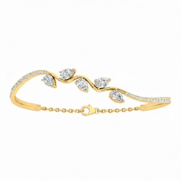 Stately Celestial Diamond Bangle - Laboratory-Grown Diamond Bangle