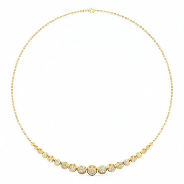 Sculptural Art Deco Diamond Necklace - Laboratory-Grown Diamond Necklace