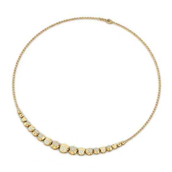 Sculptural Art Deco Diamond Necklace - View 3
