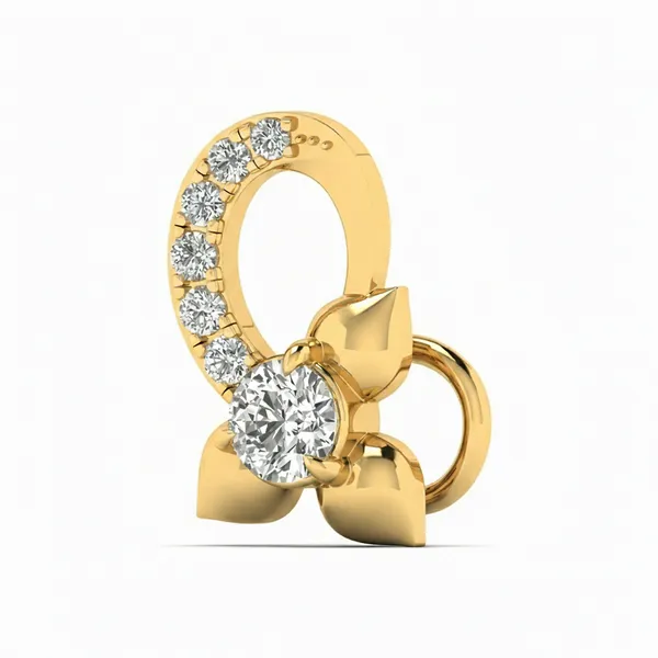 Shimmering Aurora Diamond Nosepin - View 2