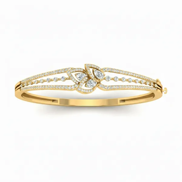 Shimmering Cuff Diamond Bangle - Laboratory-Grown Diamond Bangle