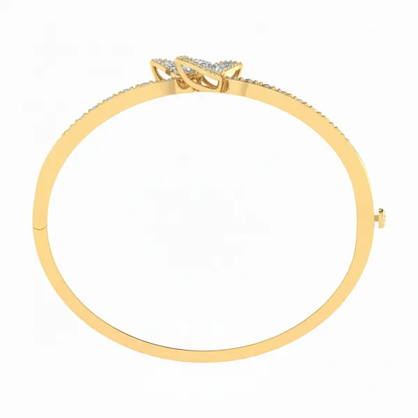 Shimmering Cuff Diamond Bangle - View 3