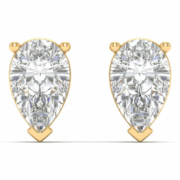 Dianara Peacock Single Diamond Studs - Laboratory-Grown Diamond Earrings