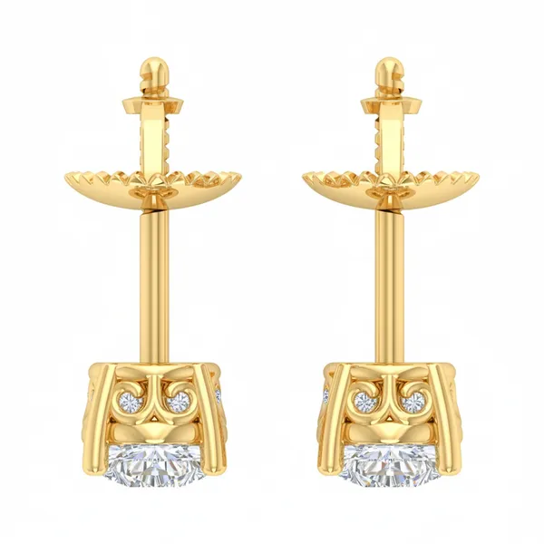 Dianara Peacock Single Diamond Studs - View 4