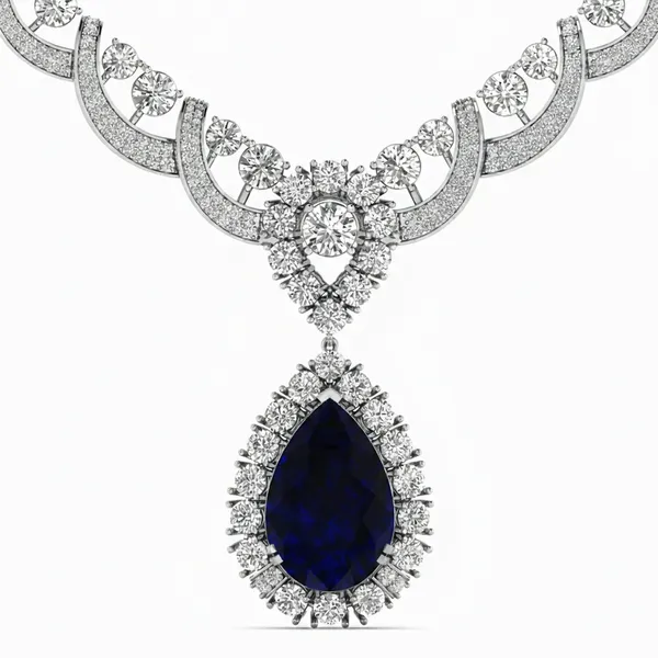 Resplendent Art Deco Diamond Necklace - View 4