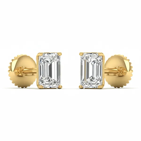Diamante Halo Solo Stone Earrings - View 2