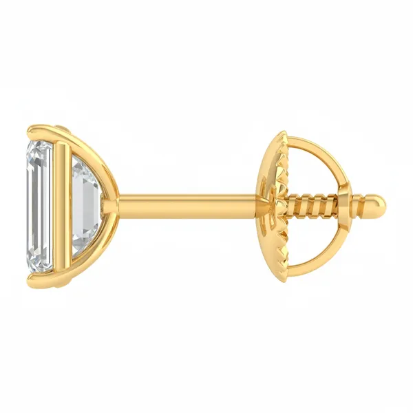 Diamante Halo Solo Stone Earrings - View 3