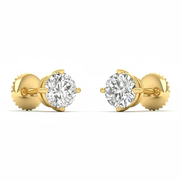 The Lairesse Drapery Solitaire Studs - View 2
