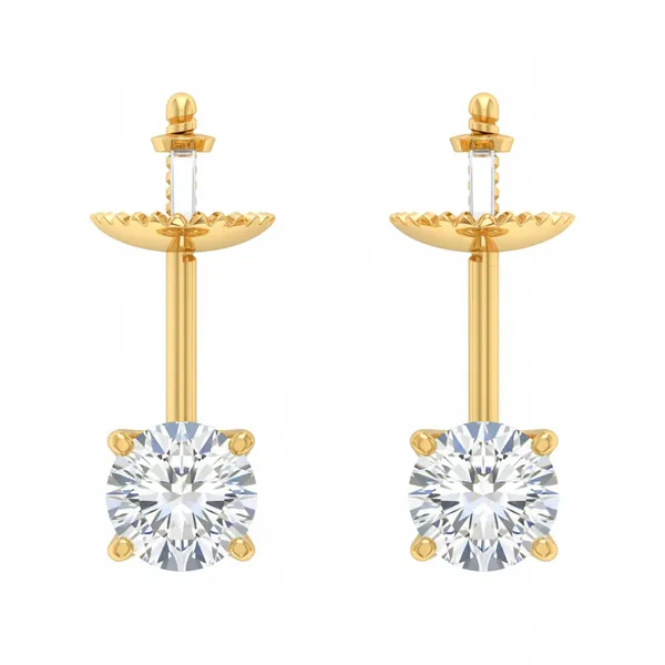 The Lairesse Drapery Solitaire Studs - View 4