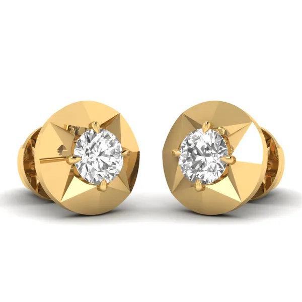 The Bijou Peony Solitaire Earrings - View 2