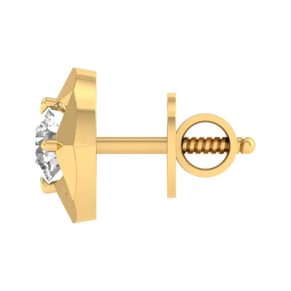 The Bijou Peony Solitaire Earrings - View 3