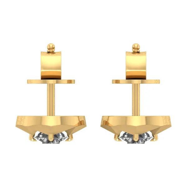 The Bijou Peony Solitaire Earrings - View 4