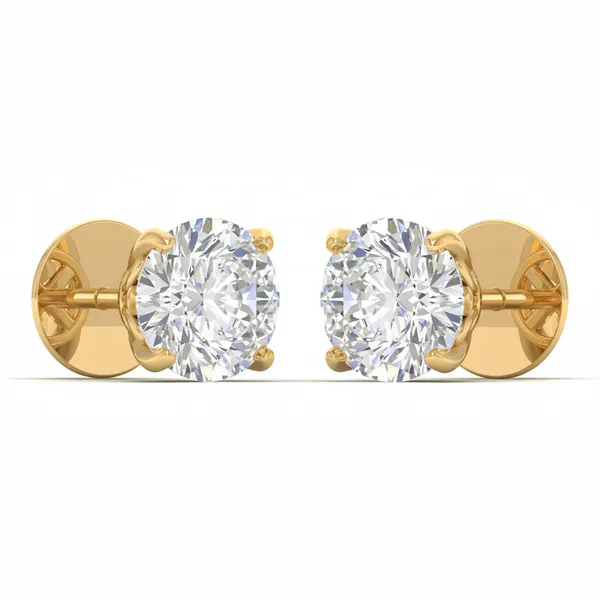 The Lucente Lotus Solitaire Studs - View 2