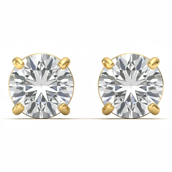 Ophira Candelabra Single Diamond Studs - Laboratory-Grown Diamond Earrings