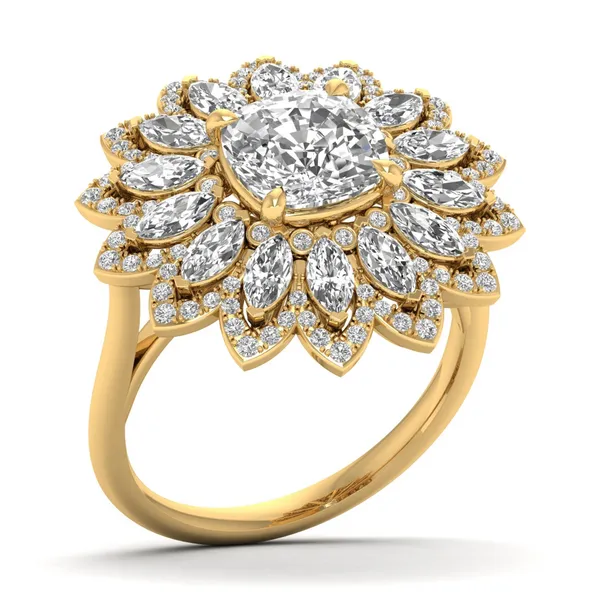 Lustrous Bypass Diamond Ring - Laboratory-Grown Diamond Ladies Ring