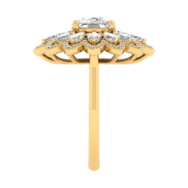 Lustrous Bypass Diamond Ring - View 4