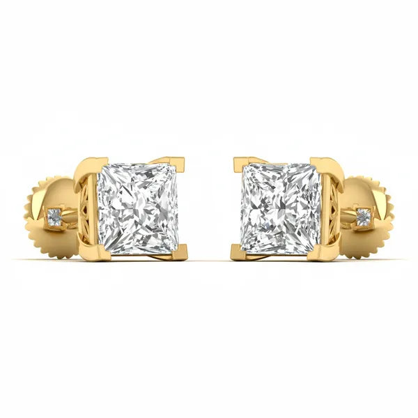 Luminara Quill Solitaire Earrings - View 2