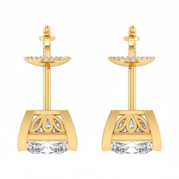 Luminara Quill Solitaire Earrings - View 4