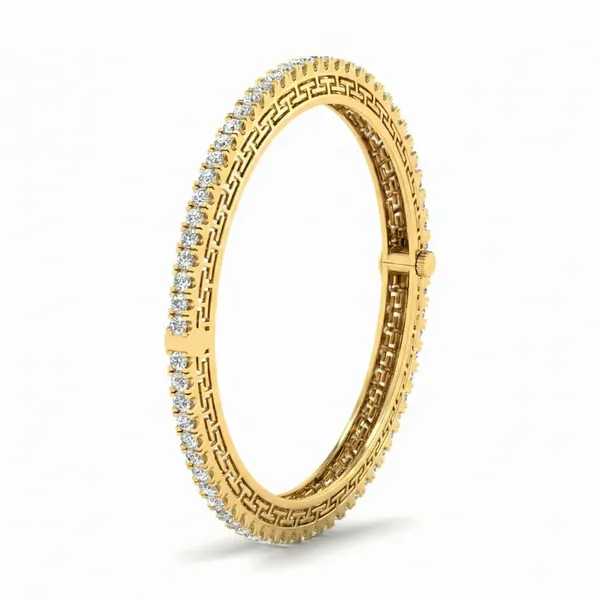 Stately Cluster Diamond Bangle - View 2