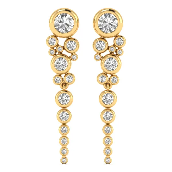 Vivara Feather Multi-Stone Earrings - Laboratory-Grown Diamond Earrings
