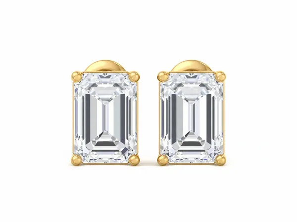 Peridot Diamond Studs - Laboratory-Grown Diamond Earrings