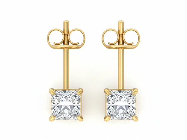 Peridot Diamond Studs - View 2
