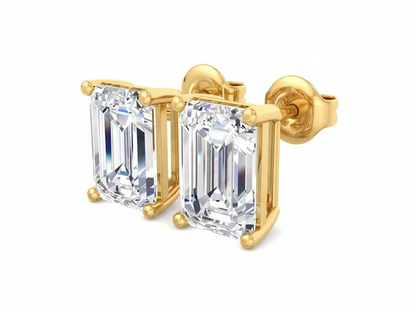 Peridot Diamond Studs - View 4