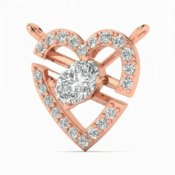 Radiant Floral Diamond Pendant - View 2