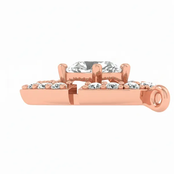 Radiant Floral Diamond Pendant - View 3