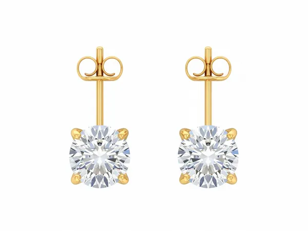 The Kensington Mosaic Solitaire Earrings - View 2