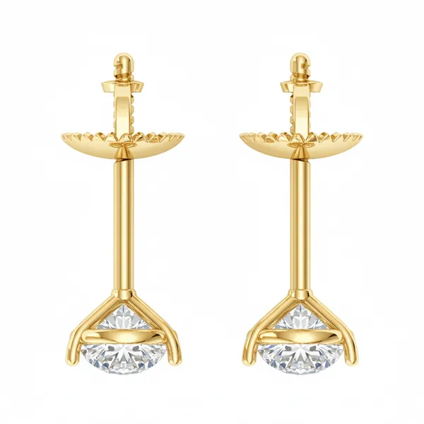 Lumiere Lily Diamond Studs - View 4