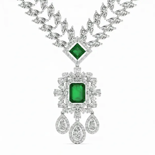 Ravishing Diamond-Line Diamond Necklace - View 4
