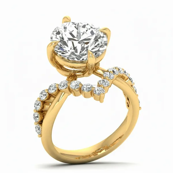 Luxurious Cathedral Diamond Ring - Laboratory-Grown Diamond Ladies Ring