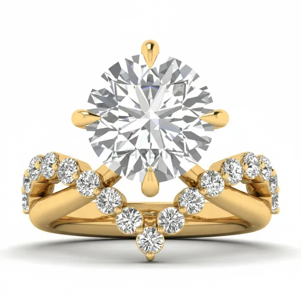 Luxurious Cathedral Diamond Ring - View 2