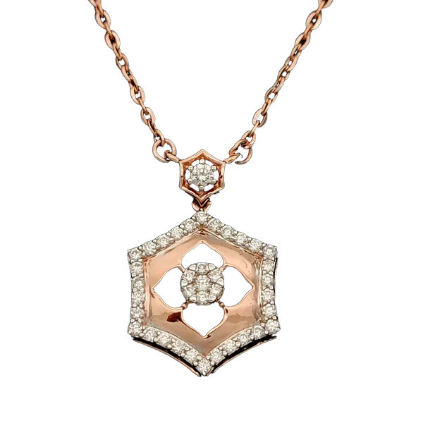 Blissful Ember Diamond Pendant with Chain - Laboratory-Grown Diamond Pendant with Chain