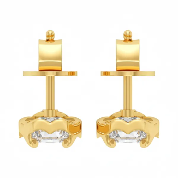 Fantasque Crown Solitaire Studs - View 4
