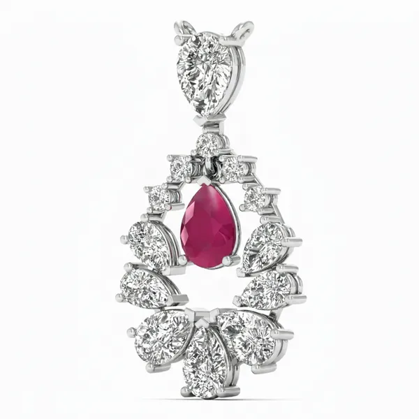 Statuesque Minimalist Diamond Pendant - View 2