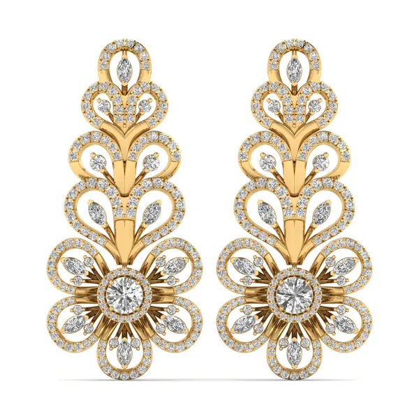 Gioia Branch Grand Cascade Earrings - Laboratory-Grown Diamond Earrings