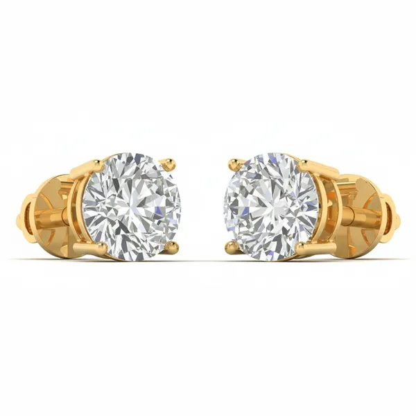 Maëlys Honeycomb Solitaire Studs - View 2