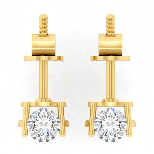 Maëlys Honeycomb Solitaire Studs - View 4