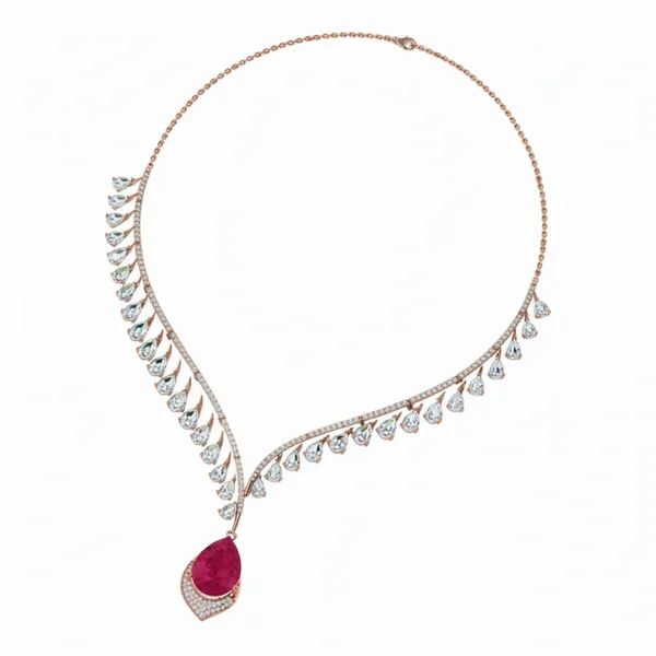 Statuesque Accent Diamond Necklace - View 3