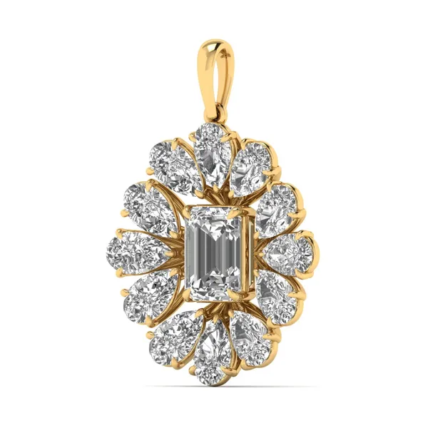 Regal Filigree Diamond Pendant - View 2