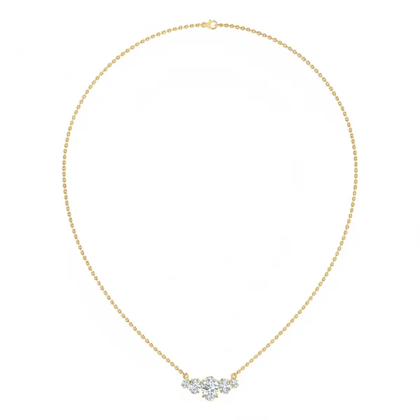Statuesque Geometric Diamond Necklace - Laboratory-Grown Diamond Necklace
