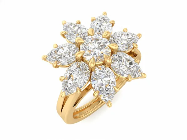 Noble Blossom Diamond Ring - View 4
