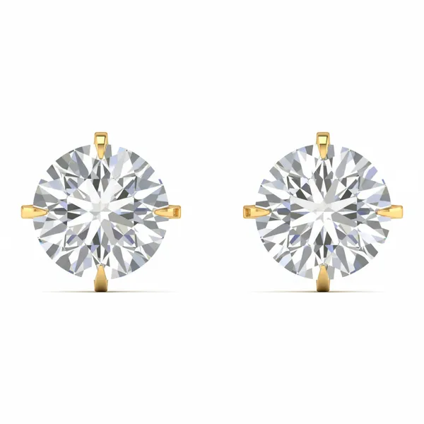 Citrine Solitaire Earrings - Laboratory-Grown Diamond Earrings