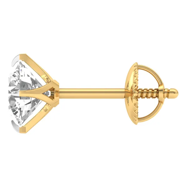 Citrine Solitaire Earrings - View 3