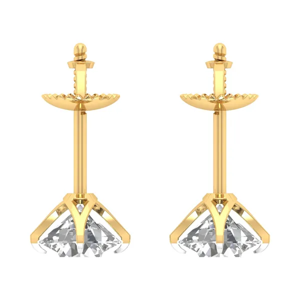 Citrine Solitaire Earrings - View 4