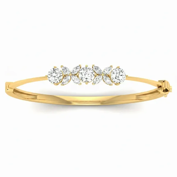 Stately Channel Diamond Bangle - Laboratory-Grown Diamond Bangle