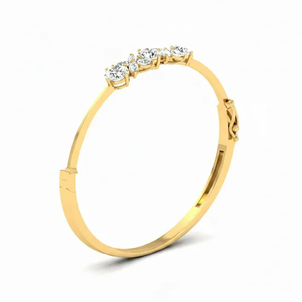 Stately Channel Diamond Bangle - View 2