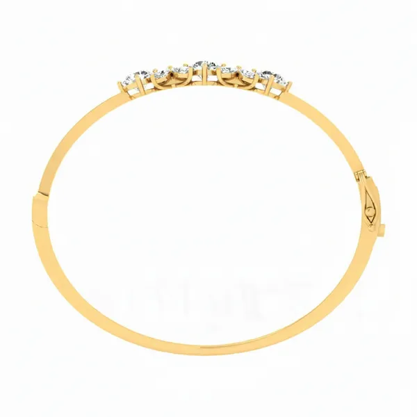 Stately Channel Diamond Bangle - View 3